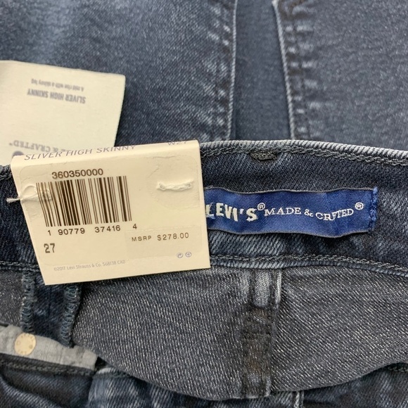 Levis Made & Crafted Jeans Size 27 High Skinny Zip Leg Dark Wash Black Mid Rise - Picture 6 of 13